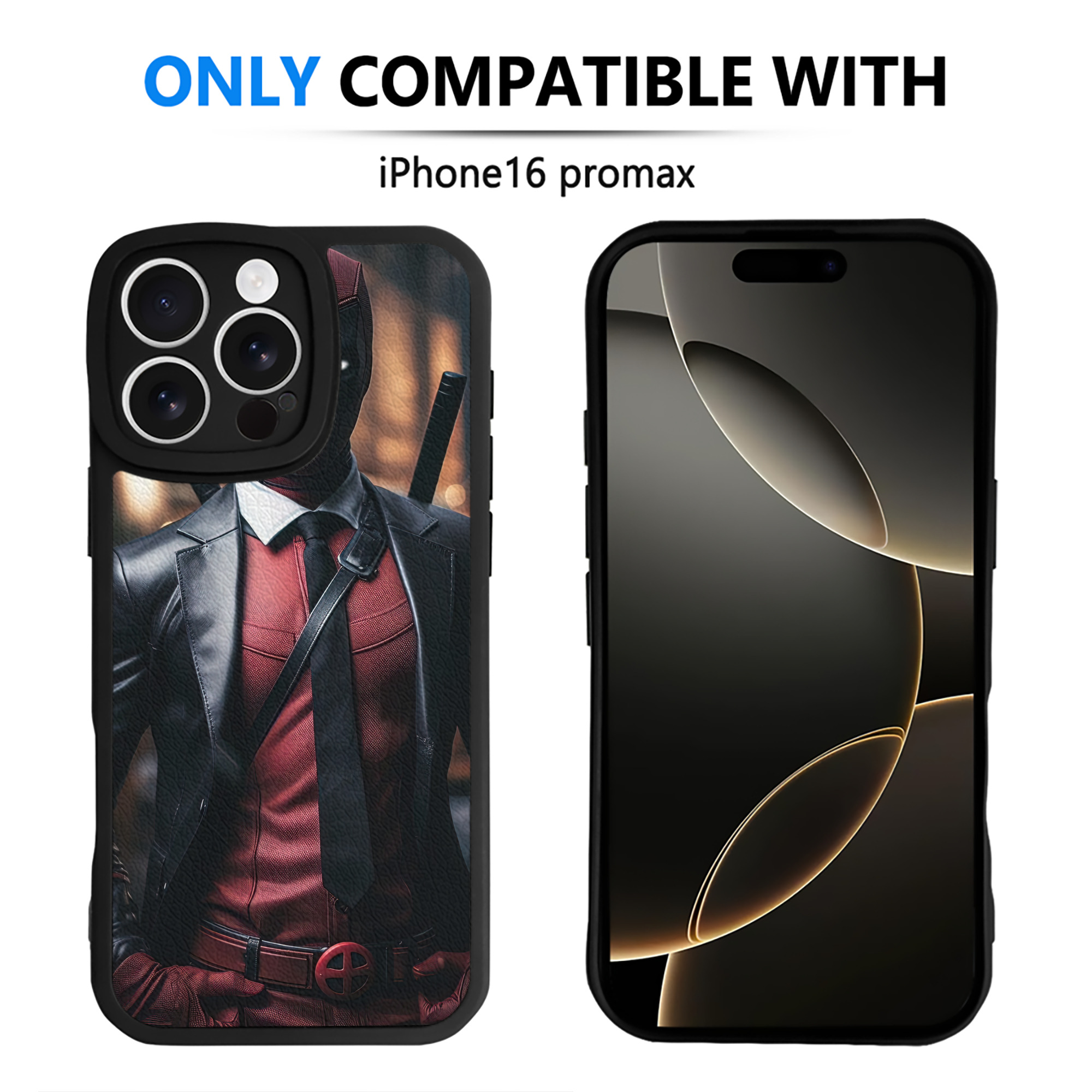 （画像用） Deadpool デッドプール 【iPhone 16シリーズ対応】シリコンスマホケース（レザー調） 材質：シリコン